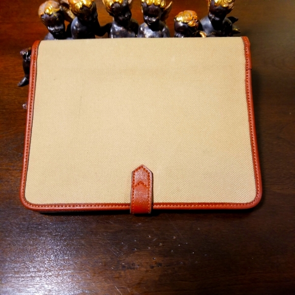 Vintage 1980's YVES SAINT LAURENT Canvas & Leather Clutch. - Picture 2 of 9